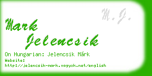 mark jelencsik business card